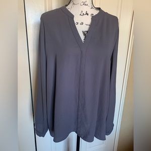 Jennifer Lopez Gray Long Sleeve Blouse with Embellished sleeves